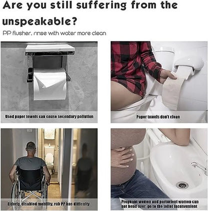 Non-Electric Bidet Attachment for Toilet Seat with Self-Cleaning Dual Nozzles, Adjustable Pressure Control