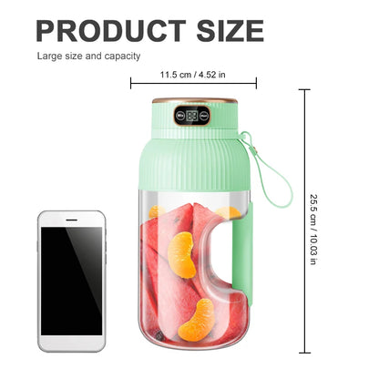 1000ML Portable Juicer Blender Fruit Juicer USB Charging Lemon Orange Fruit Juicing Cup Smoothie Blender Machine Kitchen Tools